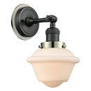 Oxford Sconce shown in the Matte Black finish with a Matte White shade