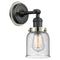 Bell Sconce shown in the Matte Black finish with a Seedy shade