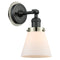 Cone Sconce shown in the Matte Black finish with a Matte White shade