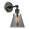 Cone Sconce shown in the Matte Black finish with a Plated Smoke shade