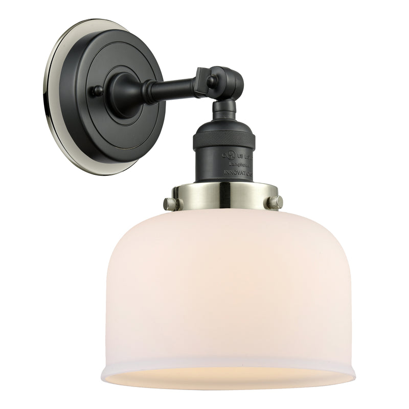 Bell Sconce shown in the Matte Black finish with a Matte White shade