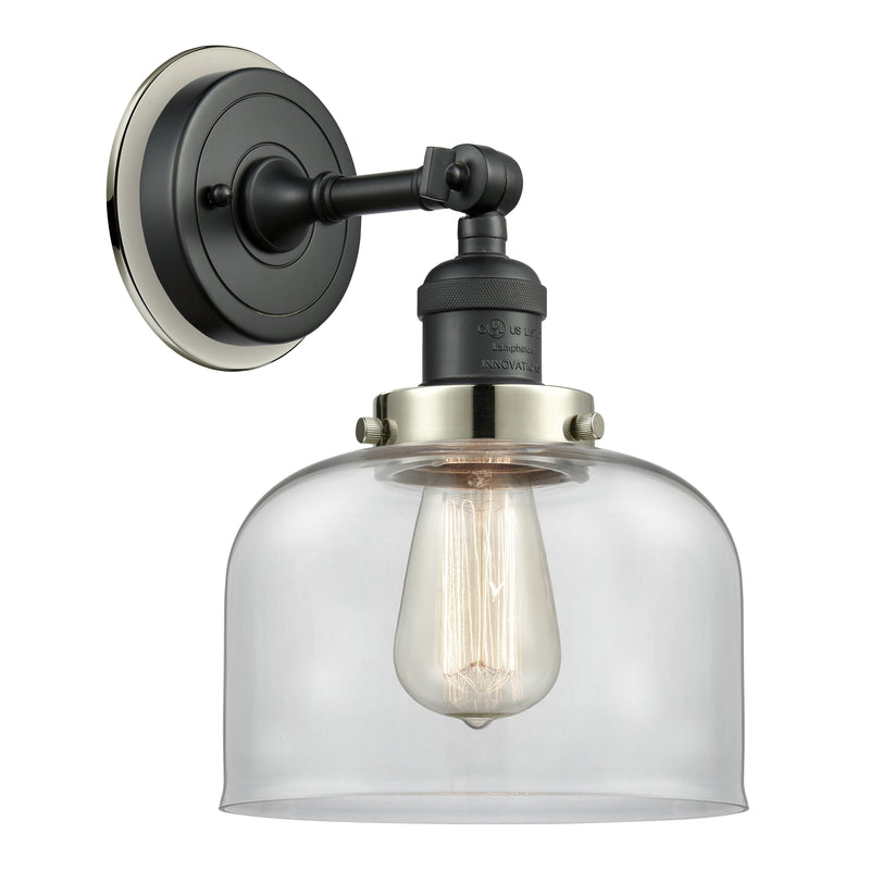 Bell Sconce shown in the Matte Black finish with a Clear shade