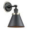 Appalachian Sconce shown in the Matte Black finish with a Matte Black shade