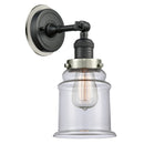 Canton Sconce shown in the Matte Black finish with a Clear shade