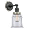 Canton Sconce shown in the Matte Black finish with a Clear shade