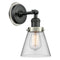 Cone Sconce shown in the Matte Black finish with a Clear shade