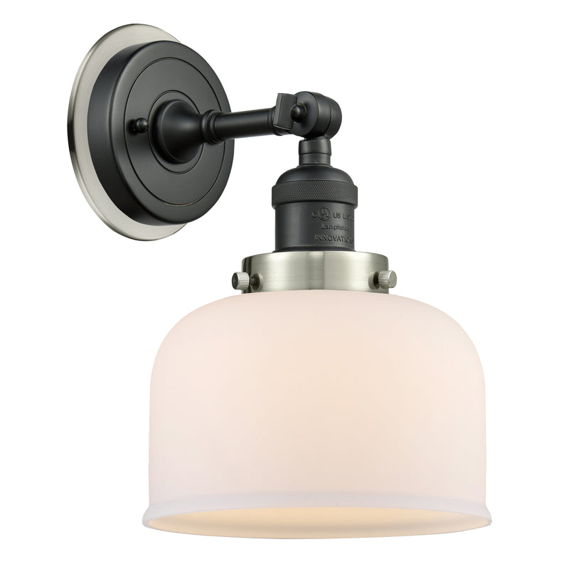 Bell Sconce shown in the Matte Black finish with a Matte White shade