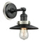 Railroad Sconce shown in the Matte Black finish with a Polished Nickel shade