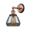 Fulton Sconce shown in the Antique Copper finish with a Plated Smoke shade