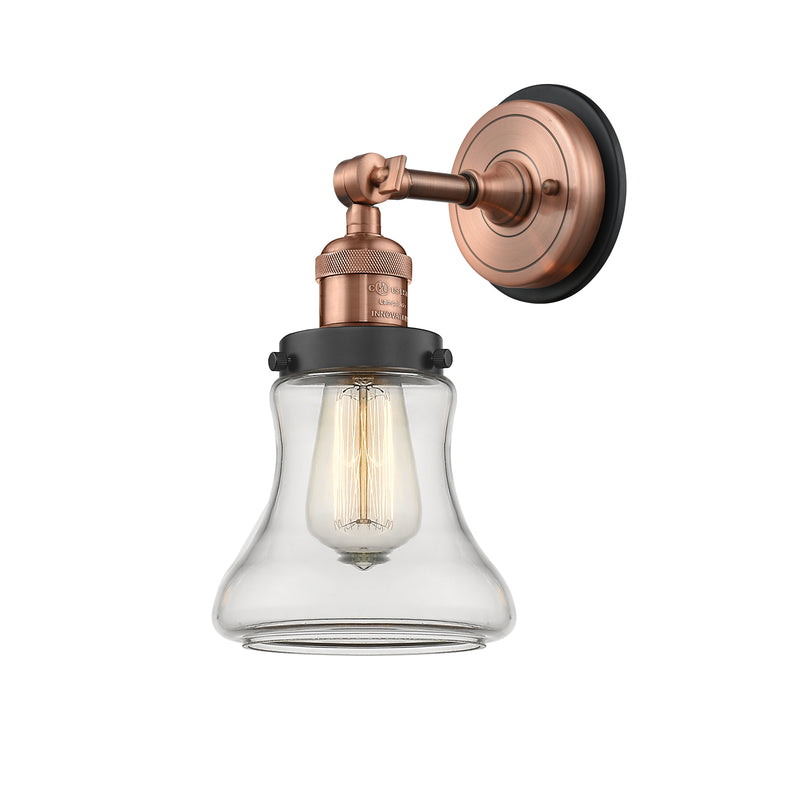 Bellmont Sconce shown in the Antique Copper finish with a Clear shade