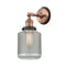 Stanton Sconce shown in the Antique Copper finish with a Clear Wire Mesh shade