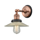 Halophane Sconce shown in the Antique Copper finish with a Clear Halophane shade