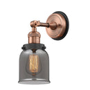 Bell Sconce shown in the Antique Copper finish with a Plated Smoke shade