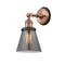 Cone Sconce shown in the Antique Copper finish with a Plated Smoke shade