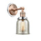 Bell Sconce shown in the Antique Copper finish with a Silver Plated Mercury shade