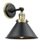 Briarcliff Sconce shown in the Black Antique Brass finish with a Matte Black shade