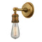 Bare Bulb Sconce shown in the Brushed Brass finish