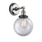 Beacon Sconce shown in the Polished Nickel finish with a Clear shade