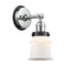 Canton Sconce shown in the Polished Chrome finish with a Matte White shade