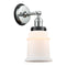 Canton Sconce shown in the Polished Chrome finish with a Matte White shade