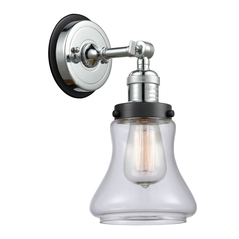 Bellmont Sconce shown in the Polished Chrome finish with a Clear shade