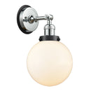 Beacon Sconce shown in the Polished Chrome finish with a Matte White shade