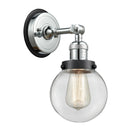 Beacon Sconce shown in the Polished Chrome finish with a Clear shade