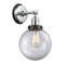 Beacon Sconce shown in the Polished Chrome finish with a Clear shade