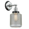 Stanton Sconce shown in the Polished Chrome finish with a Clear Wire Mesh shade