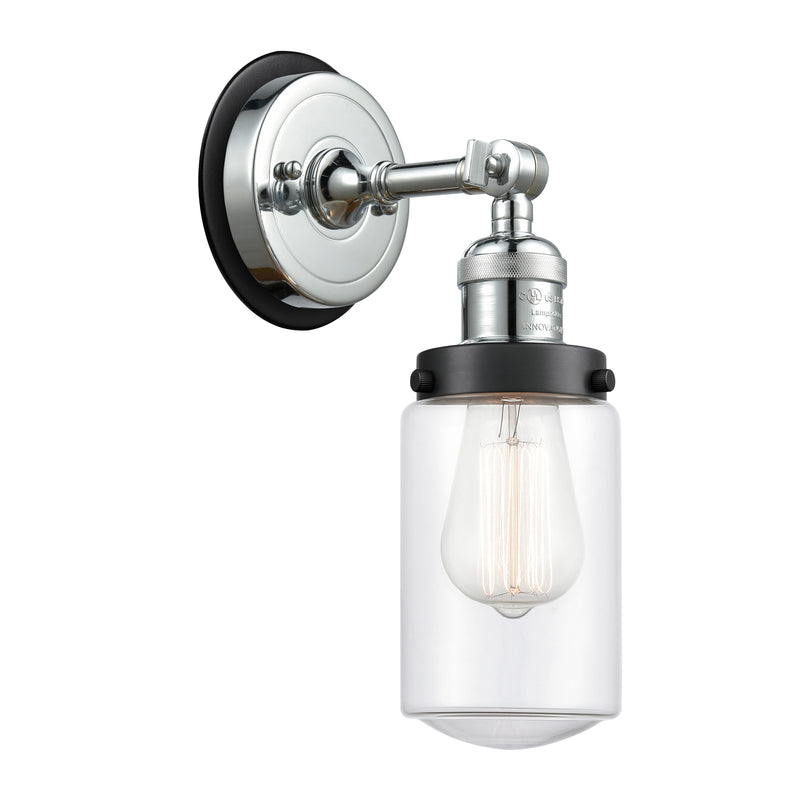 Dover Sconce shown in the Polished Chrome finish with a Clear shade