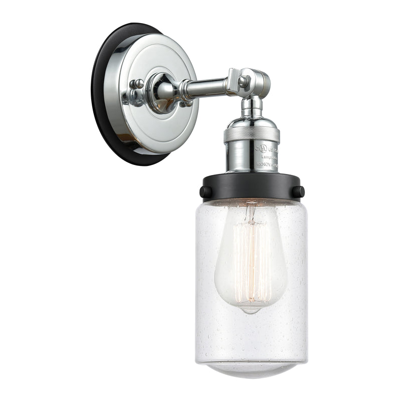 Dover Sconce shown in the Polished Chrome finish with a Seedy shade