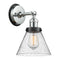 Cone Sconce shown in the Polished Chrome finish with a Seedy shade