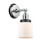 Bell Sconce shown in the Polished Chrome finish with a Matte White shade