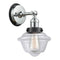 Oxford Sconce shown in the Polished Chrome finish with a Clear shade