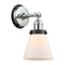 Cone Sconce shown in the Polished Chrome finish with a Matte White shade