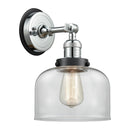 Bell Sconce shown in the Polished Chrome finish with a Clear shade