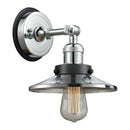 Railroad Sconce shown in the Polished Chrome finish with a Antique Copper shade