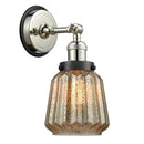 Chatham Sconce shown in the Polished Nickel finish with a Mercury shade