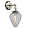 Geneseo Sconce shown in the Polished Nickel finish with a Clear Crackled shade