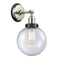 Beacon Sconce shown in the Polished Nickel finish with a Seedy shade