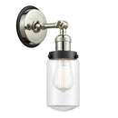 Dover Sconce shown in the Polished Nickel finish with a Clear shade