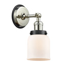 Bell Sconce shown in the Polished Nickel finish with a Matte White shade