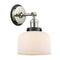 Bell Sconce shown in the Polished Nickel finish with a Matte White shade