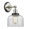 Bell Sconce shown in the Polished Nickel finish with a Clear shade