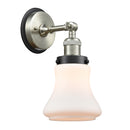 Bellmont Sconce shown in the Brushed Satin Nickel finish with a Matte White shade