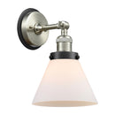 Cone Sconce shown in the Brushed Satin Nickel finish with a Matte White shade