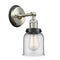 Bell Sconce shown in the Brushed Satin Nickel finish with a Clear shade