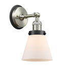 Cone Sconce shown in the Brushed Satin Nickel finish with a Matte White shade