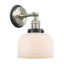 Bell Sconce shown in the Brushed Satin Nickel finish with a Matte White shade