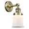 Canton Sconce shown in the Antique Brass finish with a Matte White shade